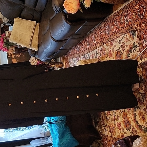 JESSICA 10 Dress Maxi Black Gold buttons - Picture 5 of 14